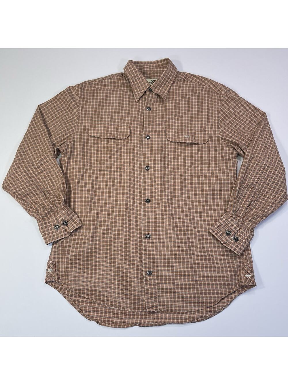 King Ranch Button Up Shirt Men’s Medium Metal Buttons Embroidered Plaid